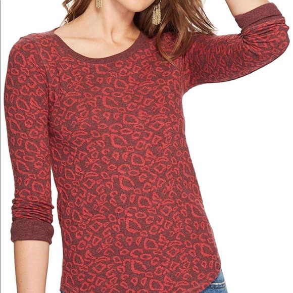 Lucky Brand Sweaters - Lucky Brand Cheetah Sweater Small Maroon